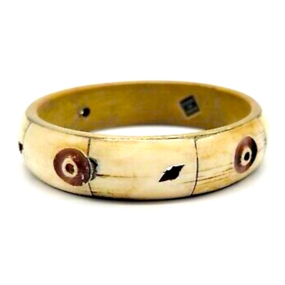 Vintage Carved Bangle Bracelet Stamped Made in India,Excellent PrelovedCondition